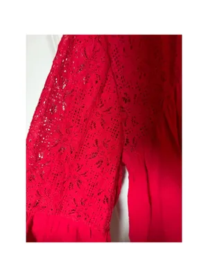 Knox Rose Red Lace Sleeve Blouse XXL thumbnail 6