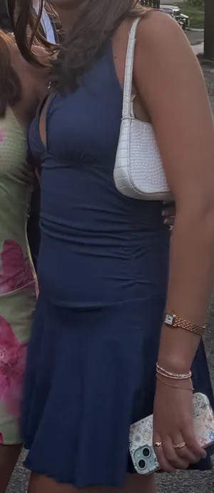 SheIn Navy blue halter top dress thumbnail 1