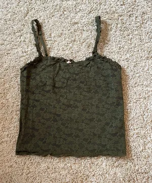 Aerie Green Lace Tank thumbnail 1