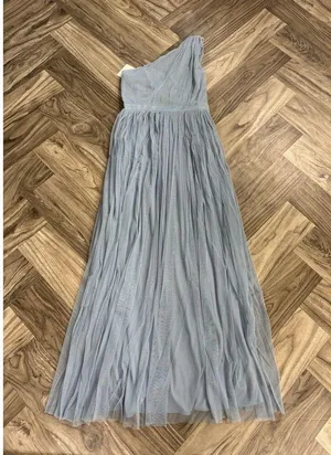 Anaya With Love Bridesmaid tulle one shoulder maxi dress in soft blue Zs 6 thumbnail 5