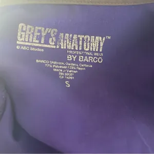 Grey’s Anatomy by Barco purple scrubs top tee short sleeve v neck women’s small thumbnail 2