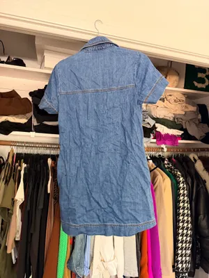 Habitual dark blue denim short sleeve collared mini dress Size XS thumbnail 15