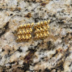 Gold post earrings thumbnail 3