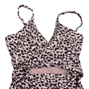 Aerie Leopard Cheetah Print Wrap Swimsuit One Piece Full Coverage Beach Small‎ thumbnail 2