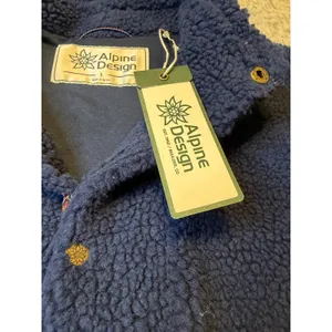 Alpine Design Womens S Vintage Blue 1/4 Snap Sherpa Pullover‎ Fleece Jacket NWT thumbnail 4