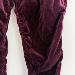 Theory Ruched Velvet Pants 8 Mulberry Purple Y2K Low Rise Slim Leg Stretch USA thumbnail 4