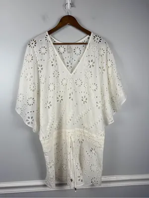 Vix Paula Hermanny white eyelet swim coverup size large thumbnail 2