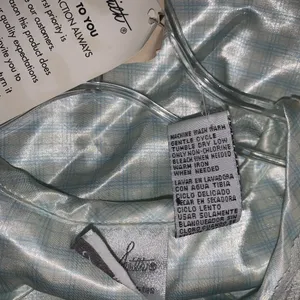 Vintage Jacklyn Smith Intimates Satin white/blue Robe Gown Embroidered NWT thumbnail 8