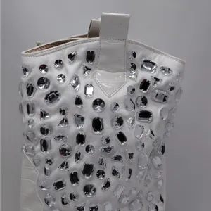 Lauren Lorraine Hana Rhinestone Cowboy Boots White Western Glam Size 10 Cowgirl thumbnail 4