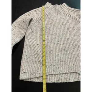Madewell Donegal Ribbed Mock‎ Neck Sweater Cream Grey Flecked XS Pullover thumbnail 2