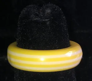 Size 5 Yellow White Striped Boho Ring thumbnail 1