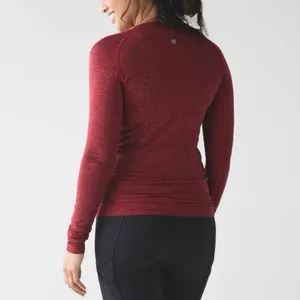 Lululemon Swiftly Tech Long Sleeve Crew Neck Top Black True Red Womens Size 10 thumbnail 4