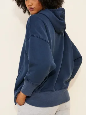 Free People Sprint To The Finish Hoodie Sweatshirt - Navy Blue - XS thumbnail 2