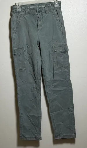 American Eagle‎ Outfitters Women Gray/Green Cargo Stretch Pants size 0 thumbnail 1