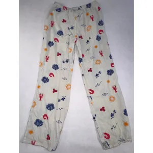 Angel Kiss Womens Coastal Lobster Print Wide Leg‎ Beach Pants White Medium thumbnail 2