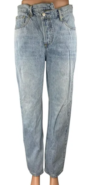 Princess Polly Women's Blue Light Wash High Waisted Straight Denim Jeans Size 0 thumbnail 1