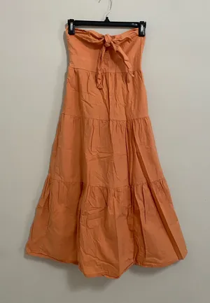 TJ Maxx Orange Bandeau Wrap Dress thumbnail 1