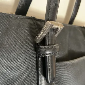 Vintage Coach F3K-9321 Black Twill Leather Trim Tote Shoulder Bag Y2K thumbnail 13