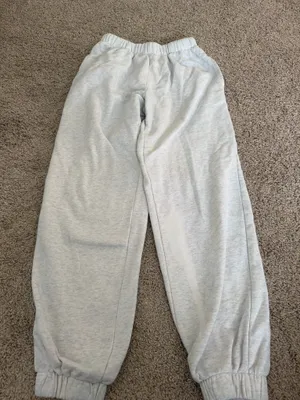 Light Grey Brandy Melville Sweatpants cuffed thumbnail 1