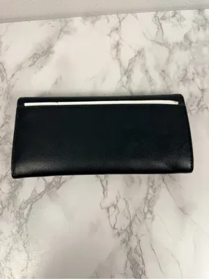 New Michael kors black gold large carryall leather wallet thumbnail 4