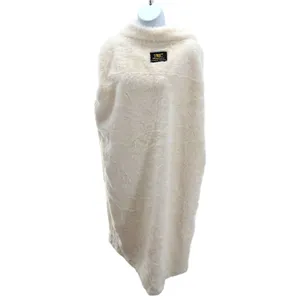Minky Couture Satin Cream Robe S Faux Fur Plush Luxury Bathrobe Loungewear Cozy thumbnail 9