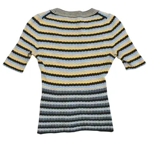 Theory Leenda‎ Striped 100% Wool Top Sz P Preppy Academia Quiet Luxury thumbnail 6