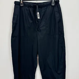 Madewell Pull-On Barrel-Leg Utility Pants in Poplin Cotton Black Wide Leg M NWT thumbnail 7