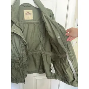 Y2K Hollister Green Military Utility Jacket L Indie Sleaze Arm Patch thumbnail 9