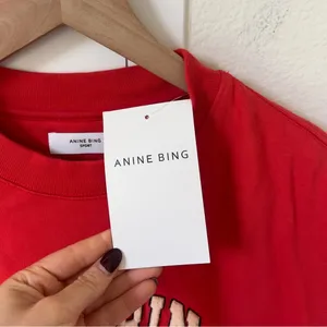 Anine Bing Sport Tyler Oversized Sweatshirt - Red - NWT thumbnail 12