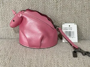 Coach unicorn coin case bag charm thumbnail 1