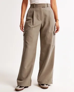 [Abercrombie & Fitch] Harper Tailored Ultra Wide Leg Cargo Pants NWT Size 31/12L thumbnail 2