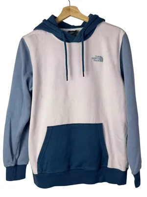 The North Face Pink & Blue Colorblock Pullover Hoodie Sweatshirt M thumbnail 2