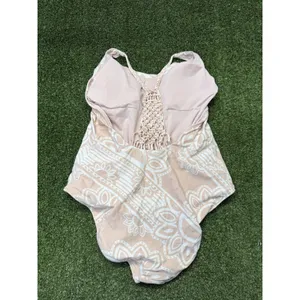 Aerie Women's One-Piece Swimsuit with Geometric Pattern Medium Pale Pink Nude XL thumbnail 3