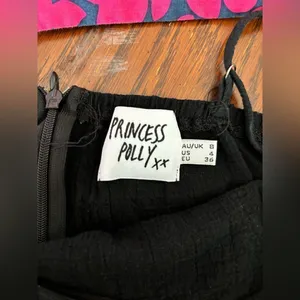 Princess Polly One Shoulder Asymmetrical Ruffle Mini Dress Black Size 6 thumbnail 5