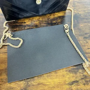 Yves Saint Laurent Vintage Clutch Bag Small Envelope Black Chevron Leather thumbnail 4