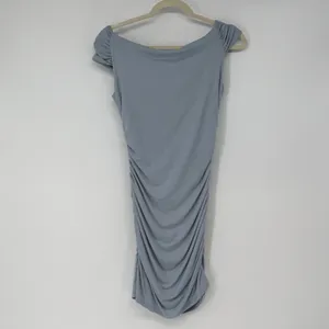 Reformation Blue Draped Ruched Bodycon Midi Dress‎ Tencel USA S Sexy thumbnail 2