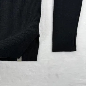 lululemon Ribbed Knit Crewneck Sweater‎ Black Women S LW3HJCS Thumbholes Raglan thumbnail 6