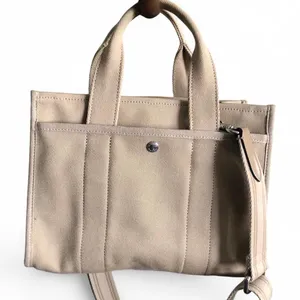 COACH CP164 Cargo Tote 26 Tan Beige Natural Canvas Carryall Crossbody Top Handle thumbnail 2
