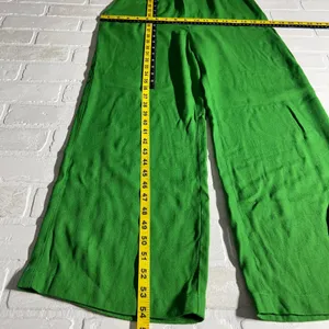 Reformation Alva Jumpsuit Womens 2 Kelly Green‎ Smocked Wide Leg Sleeveless Crop thumbnail 5