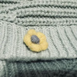 Hyfve Cardigan Sweater Mint Green w/ Yellow Daisy buttons twee‎ cottagecore sz L thumbnail 8