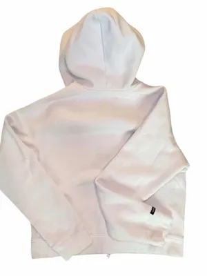 Vintage Abercrombie & Fitch Y2K White Full-Zip Hoodie with Gold Script Logo‎ thumbnail 8