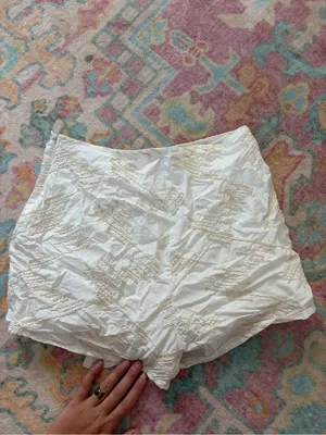 Ciebon white and beige skort with embroidered details thumbnail 3
