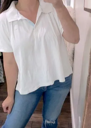 Liz Claiborne vintage white polo top size 2X thumbnail 1