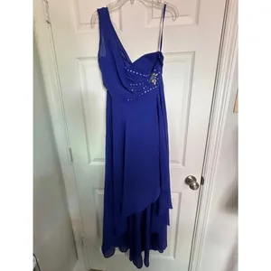 Ever-Pretty Cobalt Blue High-Low Chiffon Evening Gown, US 8 thumbnail 2