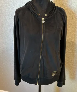 Michael Kors velvet hooded jacket thumbnail 1