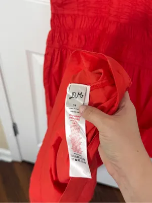 Damson Madder Smocked Drop Waist Stretch Organic Cotton Midi Dress 10 thumbnail 8