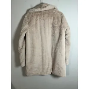 Rachel Rachel Roy Women Beige Faux‎ Fur Notch Lapel Snap Front Coat Medium thumbnail 7