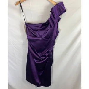 NWT Josh & Jazz Satin One Shoulder Ruched Formal Dress Size 11/12 thumbnail 6