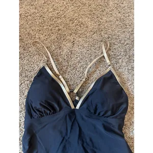 Cupshe Gold Standard Black One-Piece Swimsuit Black W Gold Straps Medium NWT thumbnail 2