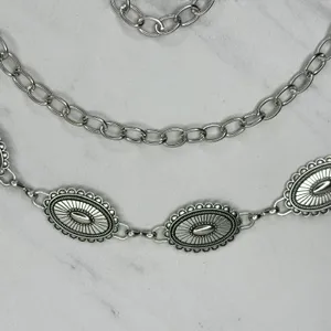 Western Concho Silver Chain Belt One Size (OS) ✨ thumbnail 4